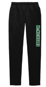 ST257-McNicholas Open Bottom Sweatpants - Black